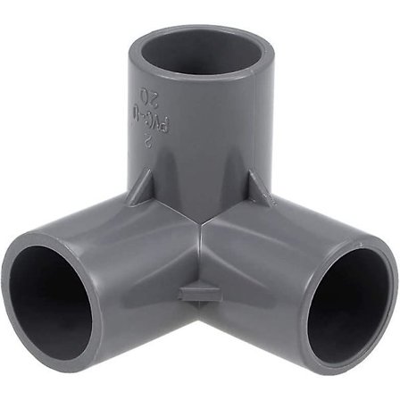 PVC 3-vägs koppling för bevattning 20 mm, 2 st