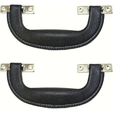 Sort 1 stk. Vintage kuffert håndtag i plastik imiteret læder bagagehåndtag tilbehør skuffe skabslåge rem bærehåndtag skabslåge håndtag