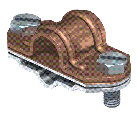 Obo Bettermann 5336090 Klämma med skruvar, mellanplatta, Jordning & åskskydd
