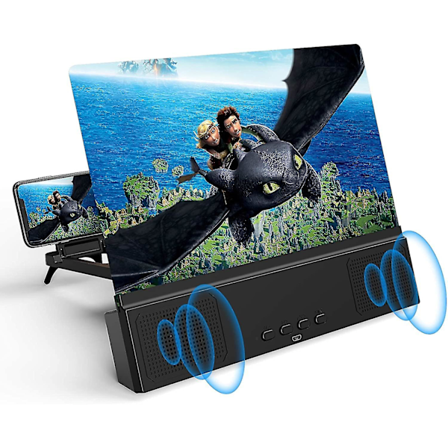 12" Telefon Skärmförstorare Med Bluetooth Högtalare - 3d Hd Förstorande Projektor