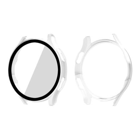ENKAY Samsung Galaxy Watch 4 (44mm) 2-in-1 suojakuori + karkaistua lasia oleva näytönsuoja - Läpinäkyvä Transparent