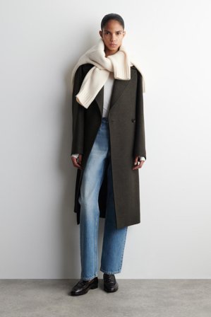 COS Women's Cotton Long Sleeve Top in White