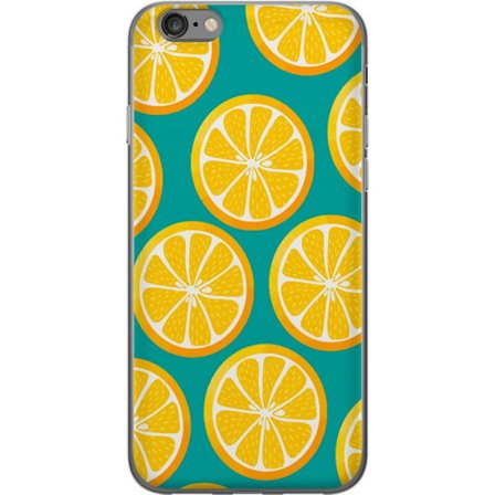 Yhteensopiva Puhelinkuori Apple iPhone 6 Graafinen kuvio, jossa keltaiset sitruunan viipaleet turkoosilla taustalla modernissa suunnittelussa