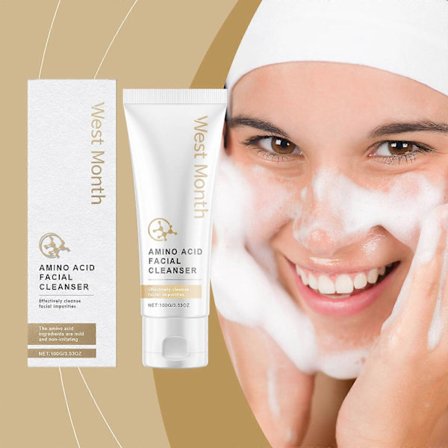 Aminosyre-rens, skånsom rensing av ansiktshuden, delikat porehudpleie-rens