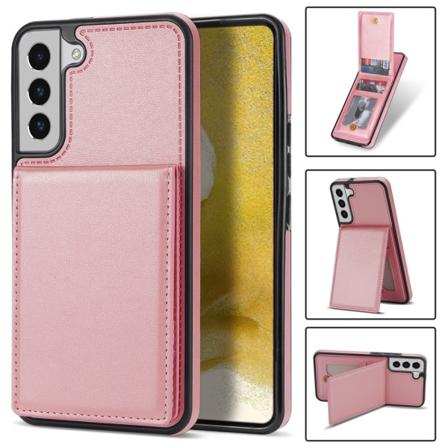 SKALO Samsung S23 PU-nahkainen Suojakuori Lompakolla - Ruusukult Pink gold