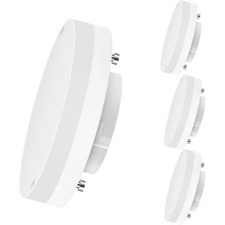 Gx53 LED-lamput, 5w vastaa 40w, 3000k lämmin valkoinen valo, 470 Lm, alhainen kulutus, ei himmennettävä - 4 yksikön pakkaus. [energiatehokkuusluokka F