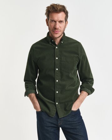 GANT Herren Regular Fit Cordhemd (M) Grün
