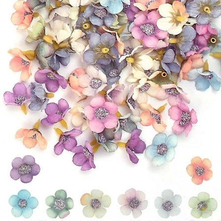120 stk. Mini Kunstige Blomster Små Blomsterhoveder Dekorative Mini Kunstige Blomster Silkeblomster Farverige Kunstige Blomster