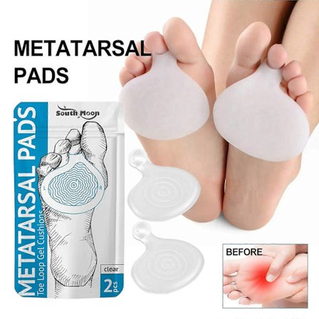 Premium Gel Metatarsal Pads for lindring av smerter i forfoten, friksjonsreduksjon og tåbeskyttelse. Komfortabel demping for gå- og ståkomfort