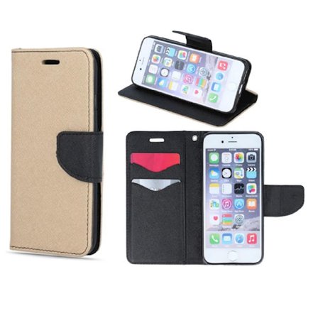 Samsung Galaxy A20e - Smart Fancy Mobilplånbok -Guld/Svart