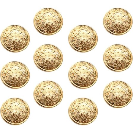 30 stk Runde Metal Hule Knapper Frakke Knapper Flade Knapper Jakke Knapper Bukser Knapper Sy Knapper (Lyse Guld)