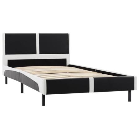 Vidaxl Sängram Svart Och Vit Konstläder 90x200 Cm Svart