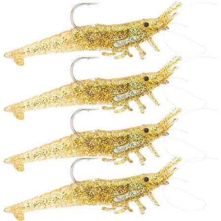 Fiskeri bløde lokkemad rejer agn, 4 stk 9cm kunstig simulation så