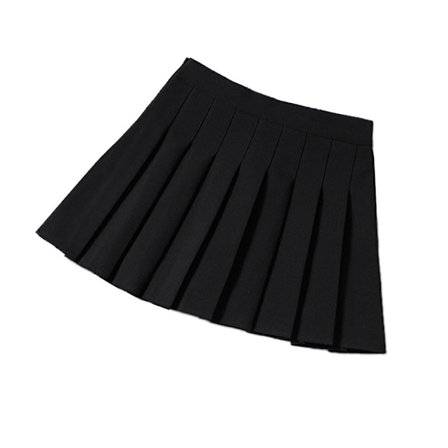 Svart A-linje-kjol Plisserad Kjole Frisk Och Söt Storlek L [DB]