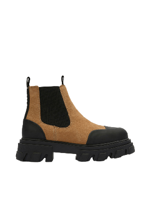 GANNI Cleated Low Chelsea Suede Kängor & boots Dam Brun 38