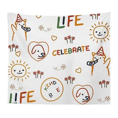 Tapisserier med hundeansigtsprint til dekoration