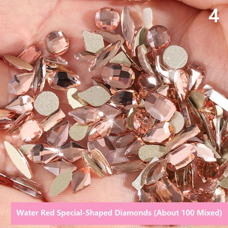 100 st Photochromic Aurora Rhinestones Nail Art Decor Mixed-sha