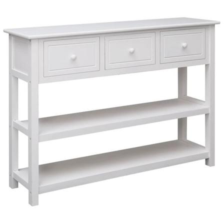 Vidaxl Skänk Vit 108x30x76 Cm Massivt Kejsarträ Vit