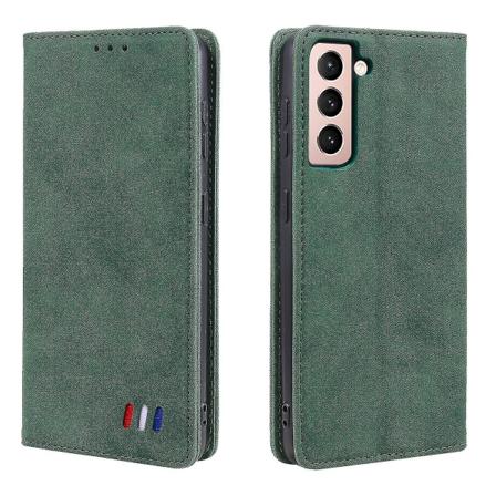 Case Samsung Galaxy S21 Plus Cover Magneettisesti Suljettava Lompakko Kirja Flip Folio Stand View Cover Iskunkestävä - Vihreä