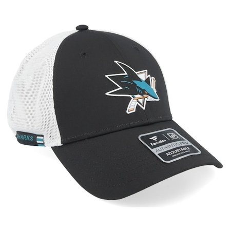 Fanatics - NHL Schwarz trucker Cap - San Jose Sharks Authentic Pro Rink Black/White Trucker @ Hatstore