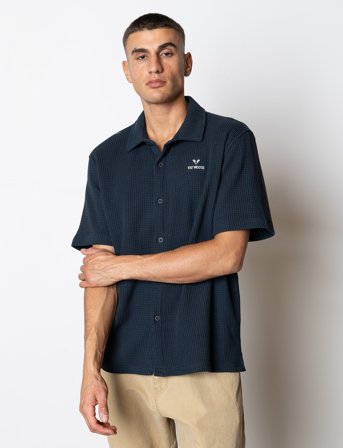 Fat Moose Scott S/S Shirt - Navy - S