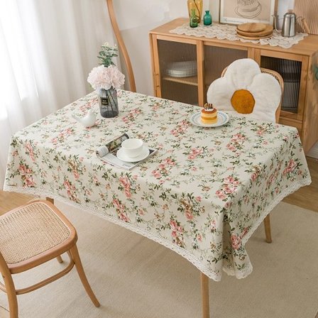 1 st blommig rektangulär bordsduk vacker dammtät bomull