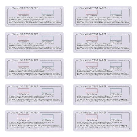 10 stk. teststrimler lyseffekt-tester for UVC-telefonrensere lysstav