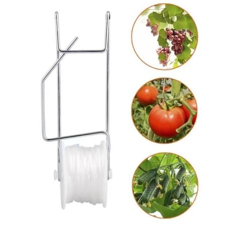 6-pack tomatplantkrokar med 15 m garn, hållbart växthusspaljésats för att skydda att tomater klämmer