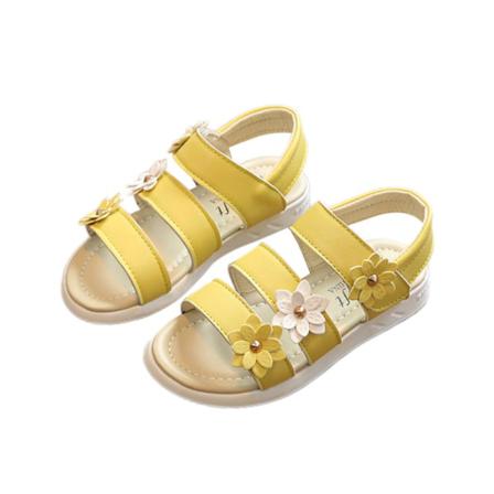 Platta Sandaler Med Öppen Tå För Flickor Ankelrem Sommarsandal