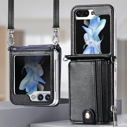 Samsung Galaxy Z Flip 6 Elegant Skal med Rem och Kortplats