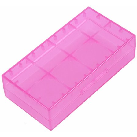 10x Akun säilytyskotelo / Järjestäjä / Pidike 18650 tai CR123A akulle, Punainen