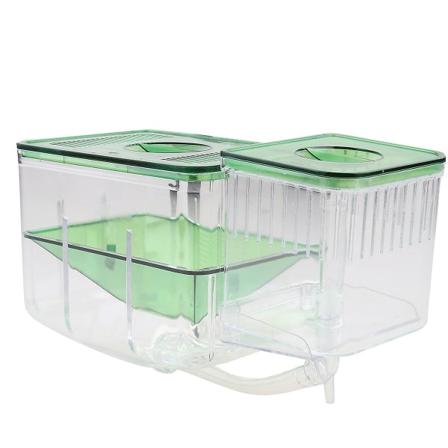 Akvarietilbehør Fiskeakvarie Levende Rejer Fiskeyngelkasse Guppy Opdrætsakvarie Fisktanke Akvarier Green 13X9.5X11CM