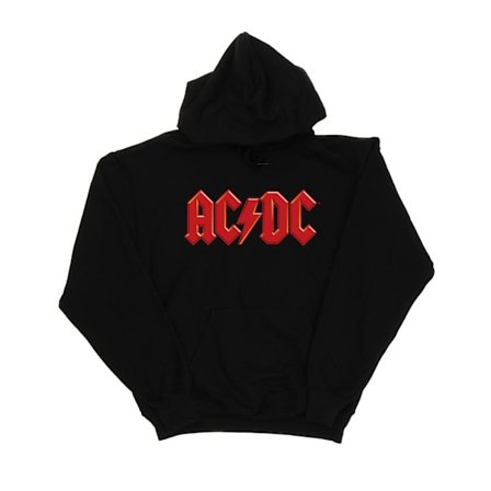 ACDC Dam/Damröd Logotyp Hoodie L Svart