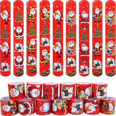 60 st jul armband, jul snäpp ringar jul armband jul snäpp ringar barn fest dekoration armband