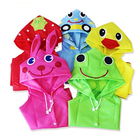 Barnens förtjockade regnrock poncho tecknad baby regnutrustning