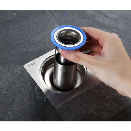 Pitkä kappale suihkukaivon viemäri, hajunsuodatin suihkukaivon lattia S