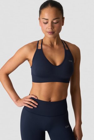 Define Seamless V-neck Sports Bra Midnight Blue