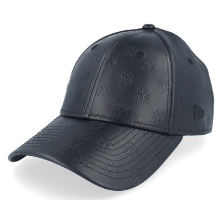 New Era - Svart adjustable Keps - Womens Pu Monogram 9FORTY Black Adjustable @ Hatstore