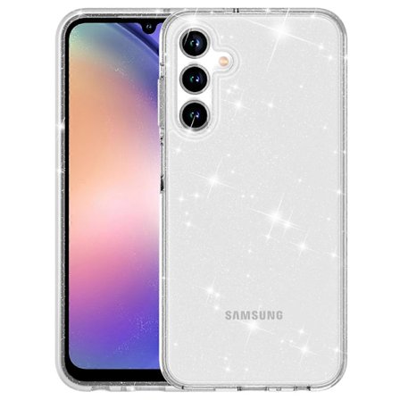 Mobiltelefondeksel for Samsung Galaxy A55 5G PC+TPU Anti-ripe Glitter Mobilskall