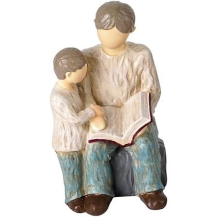 Isän ja pojan lukuhahmot, Se on minun isäni, Lahjat isälle Hartsi Käsinmaalattu hahmo Kodin sisustus Isänpäivä pojalta isälle