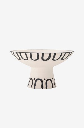 Bloomingville - Mayotte Skål på piedestal - Hvid - Serveringsfade - Fra Homeroom