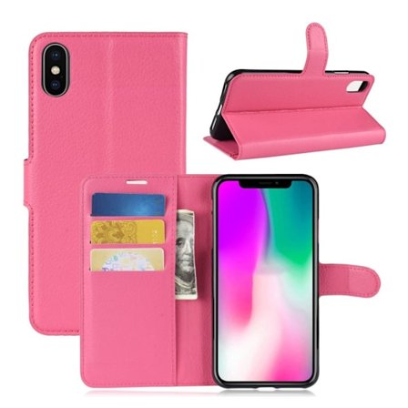 iPhone Xr Liitsihedelmä Jyväinen Lompakko Suojakotelo Synteetti Nahasta - Ruusu