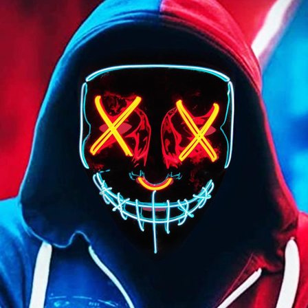 IC DWTECH LED Halloween Mask - Ljusmask LED Mask EL Tråd Skrämmande Mask Blå & Röd a