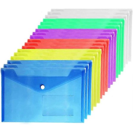 Almi A5 Plastik Lommer (36 stk.) - A5 Plastikmappe Fil Dokument Papirarbejde Lommer Gave