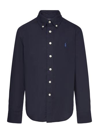 Cotton Poplin Shirt Tops Shirts Long-sleeved Shirts Navy Ralph Lauren Kids