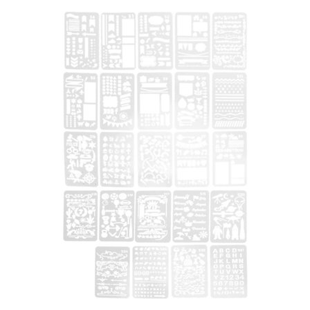 24 kpl ontto maalauspohjaa PET-kopiopiirustusstensiilejä DIY-askarteluun