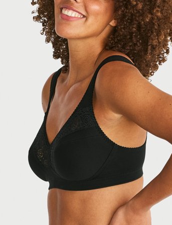 Swegmark Cotton Star Soft Bra Black - Black - C x 90