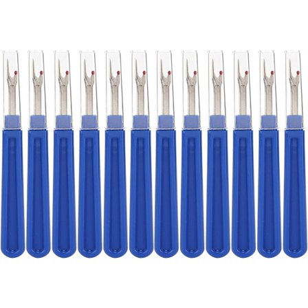12 stykker - Sprettekniv - Broderisømfjerner - Blå - Rask sømfjerner - Rustfritt stål