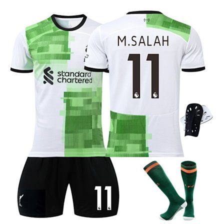 23- Liverpool Away Grøn skjorte nr. 11 Salah skjorte outfit Voksne børn