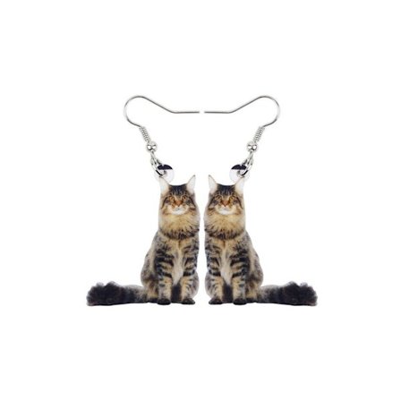 Earrings - Cat - Maine Coon - Acrylic